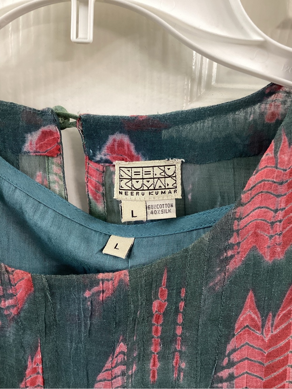 Boho Floral-Print Maxi Dress in Teal & Green - Lightweight Long Sleeve - Picture 2 of 3
